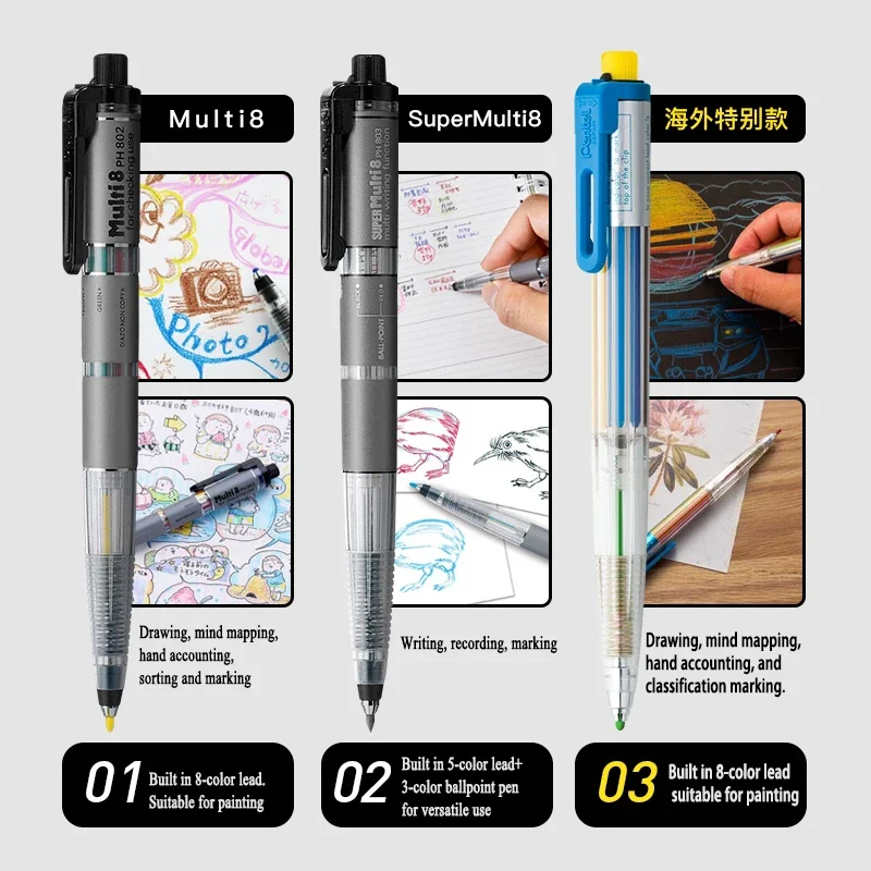 Pensil Mekanik Pentel Multi+8  - Pentel Pen Energel ulasan dan harga